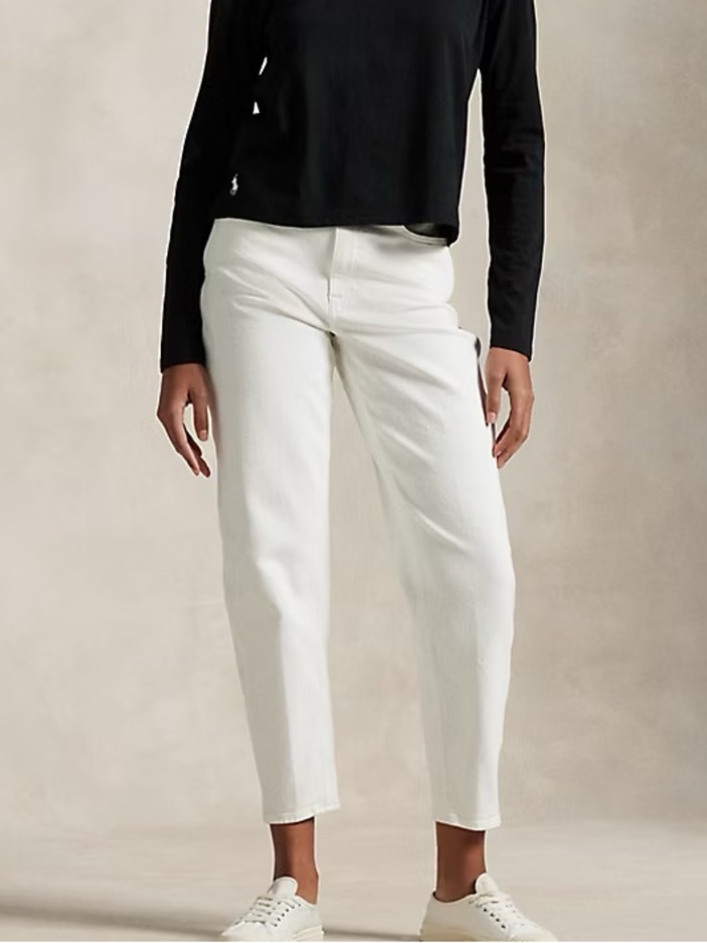 NWT Lauren Ralph Lauren White Relaxed Tapered Jeans Size 4